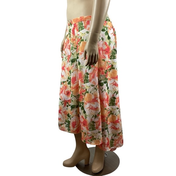 Cato Woman Floral A-Line Midi Skirt 16W - Picture 2 of 5